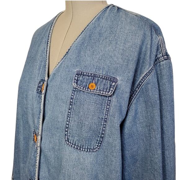 Vintage First Issue blue cotton denim chore jacket, shacket, size large - Picture 11 of 11
